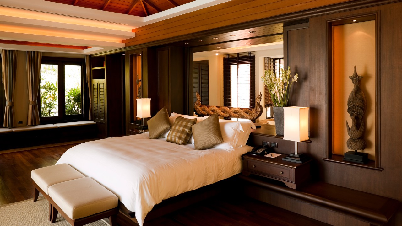 Luxury hotel room suite inside a villa in Phuket, Thailand